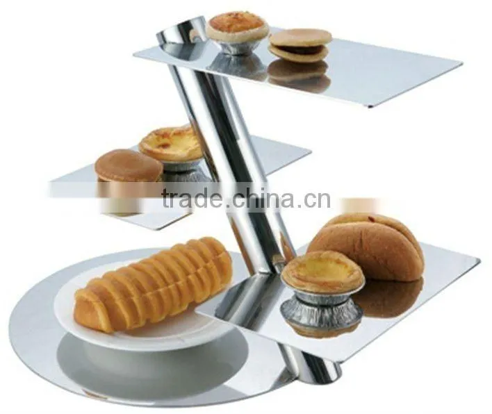 3 bowl Stainless steel buffet display shelf