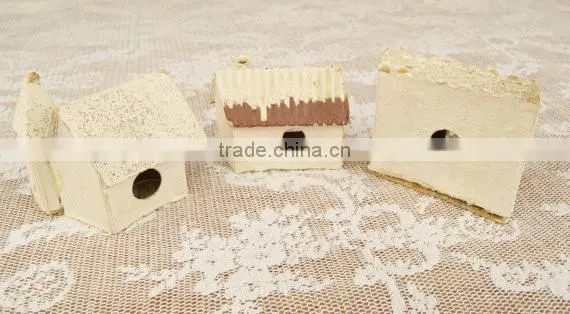 Lot of 3 Vintage Cardboard Christmas Village Pieces