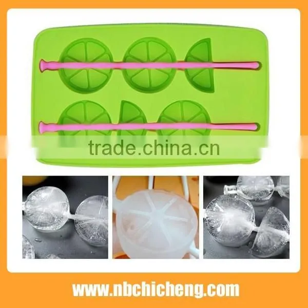 Lemon Silicone Ice Cream Mould/ Ice Tray Cube lollyPop Cream Maker/Popsicle Molds Set