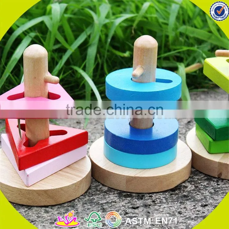 wholesale colorful wooden sort and stack toy intelligence wooden sort and stack toy W11C001