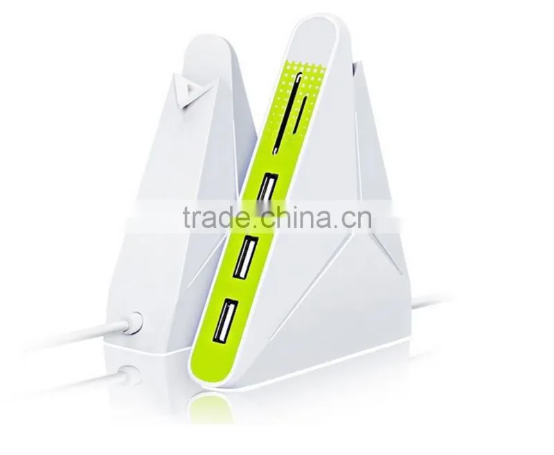 High Speed Multifunctional USB 2.0 Splitter 5 ports USB Hub SD MS TF M2 Multi-card Universal Card Reader