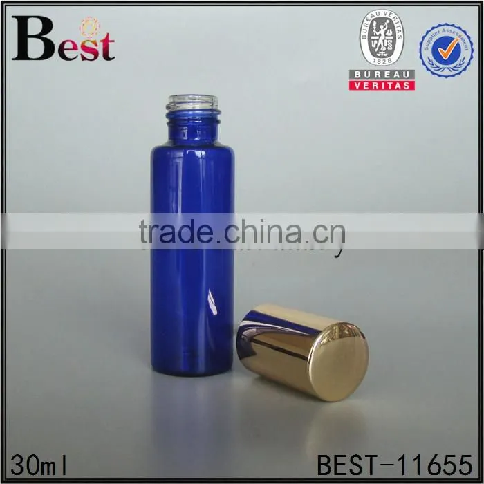 good products 30ml cosmetic perfume spray bottle blue perfume spray bottle aluminum cap refillable perfume spray bottle 30ml