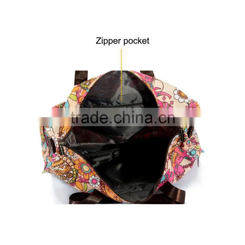 Fashion new design Folding Tote Shoulder Shopping Travel bags foldable Portable duffle bags