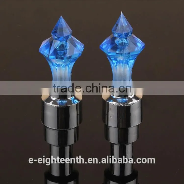 2016 New diamond shape flash 7 Color Wheel Neon LED Car Tyre Valve Cap Masonry auto Light Lamp Bulb