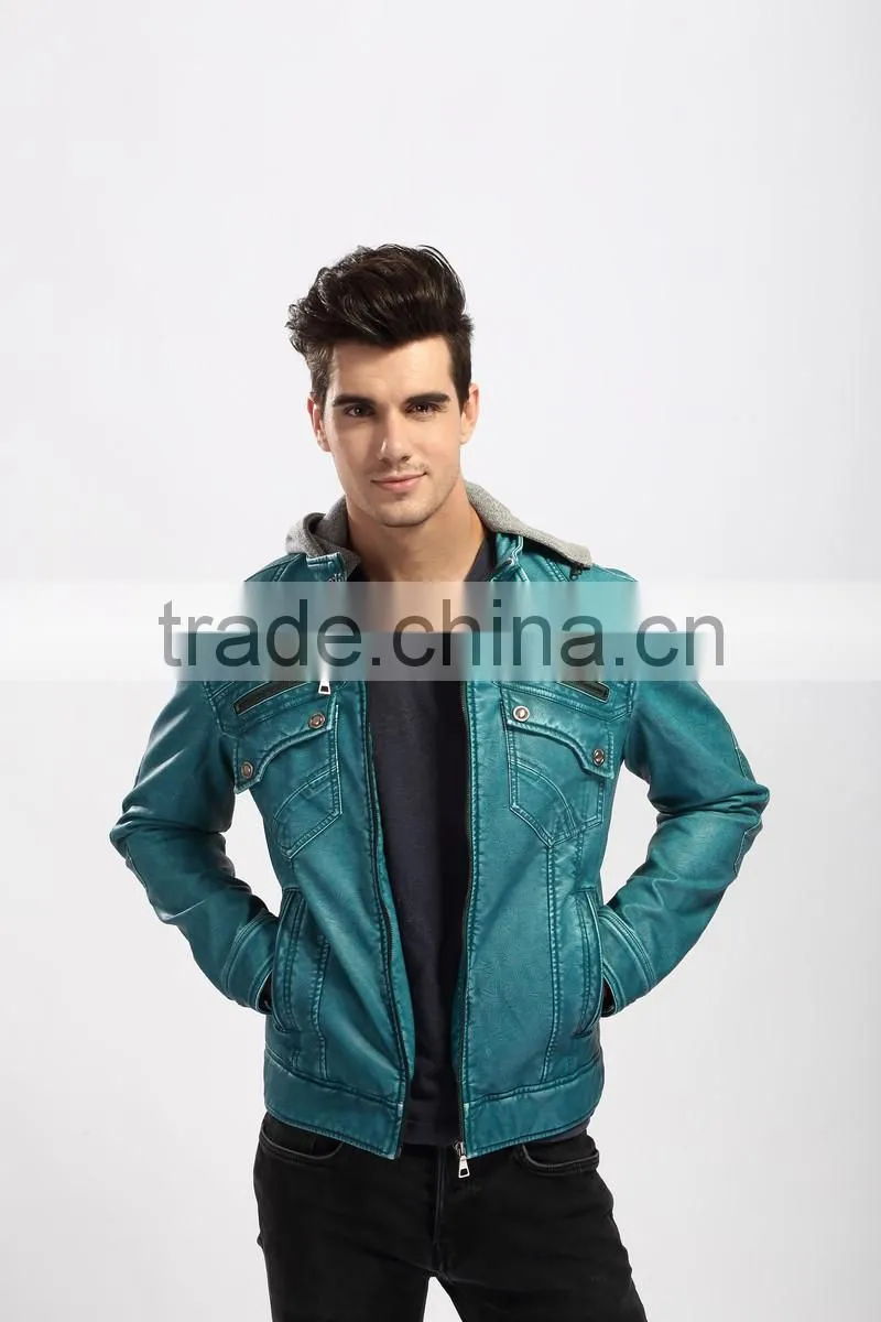 2017 Mens Quilted Fashion Leather Jacket
