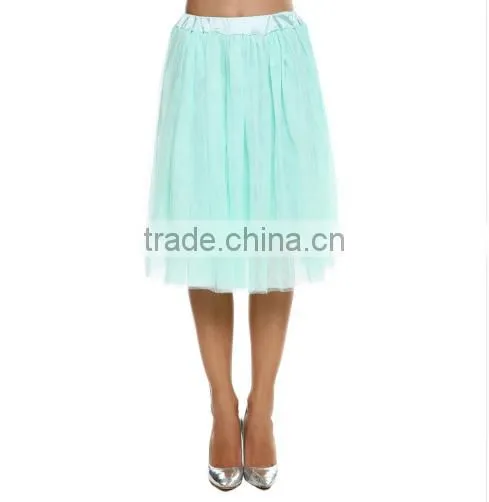 2016 New Women Princess Fairy Style 5 layers Voile Tulle Maxi Bouffant Puffy Casual Chiffon Skirt