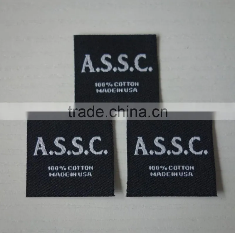 2017 Custom high density damask neck labels woven labels