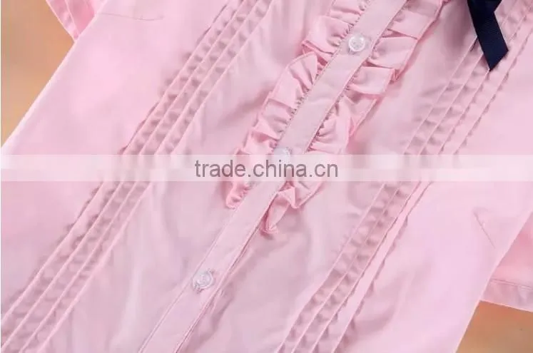 Girl's School Uniform Shirt Short Sleeve International School Uniform Summer School Uniform