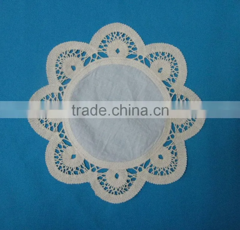 machine embroidery round lace doliy