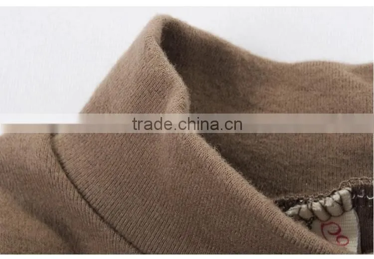 custom spring/autumn/winter fashion baby cotton spandex lycra infant garment long sleeve high collar baby t-shirt