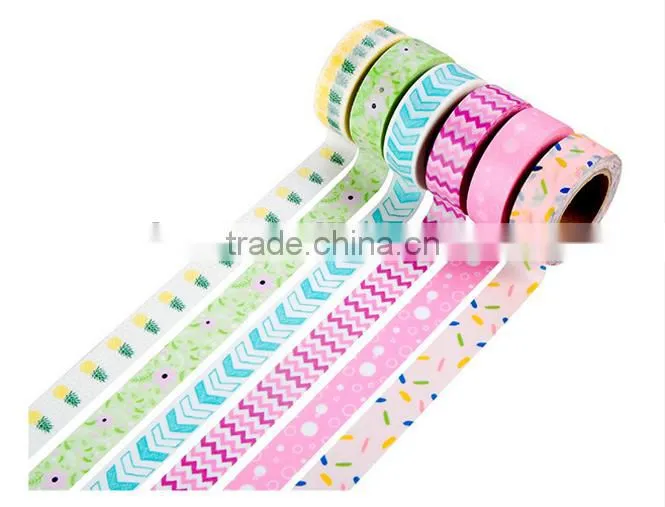 6 colors washi tape one set colors adhesive paper tape
