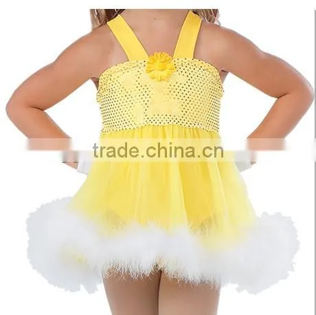 2014 shiny fluffy feather dance wear tutu dress costume girls -country girls dress costume--shiny country girl ballet dance