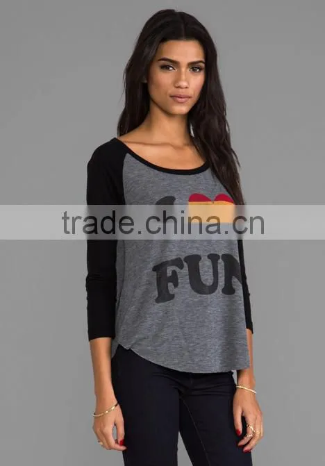 contrast color baseball t-shirt