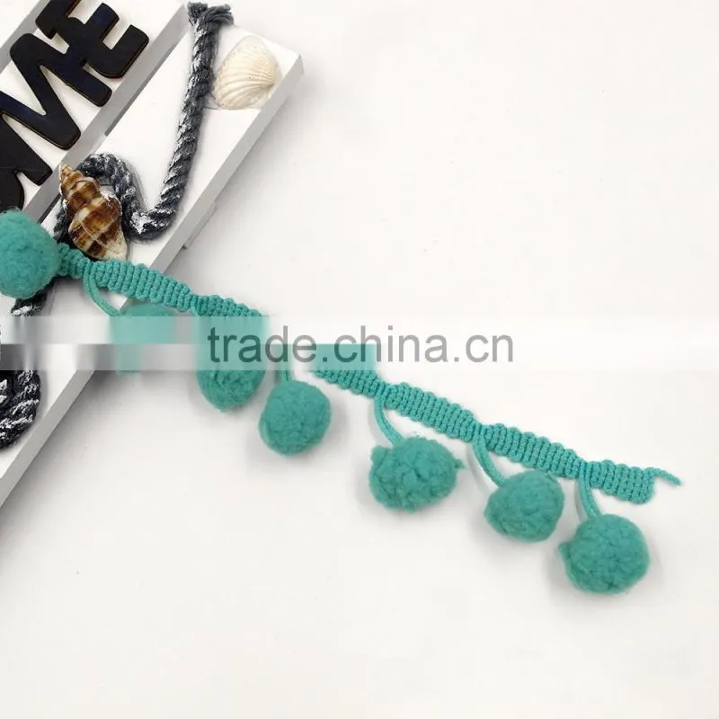 Stock Colorful Women's Girl's Apparel Accessories Pom Pom Ball Trimming