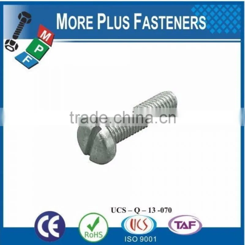 Made in Taiwan Micro Slotted Nickel Plated Brass Stainless Steel Head Slotted Machine Screw