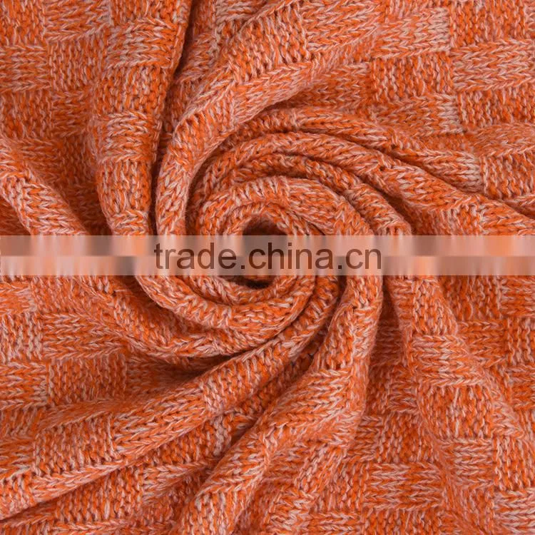 hot selling super soft acrylic crocheted plain cloth winter blanket