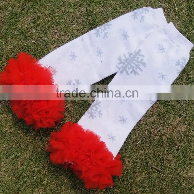 Animal prints knee leggings satin ruffled leg warmers knit wholesale newborn baby socks