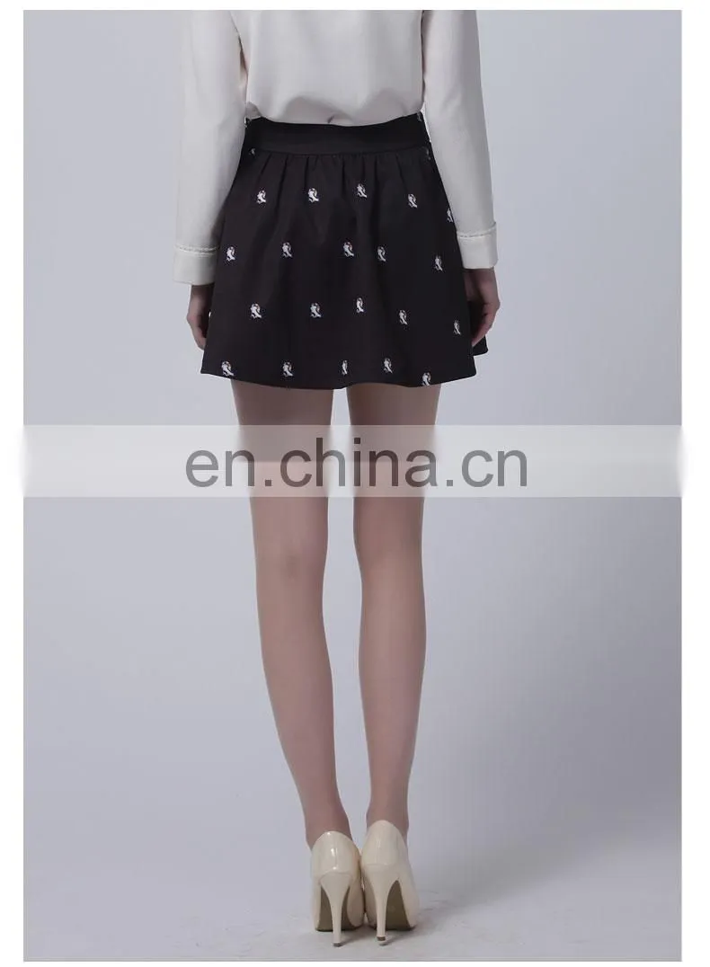 2014 summer new collection european printed A-shape mature women short skirt