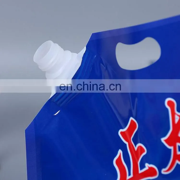 Guangzhou factory produced 2kg moistureproof liquid plastic spout bag/customized stand up pouch for clothes washing