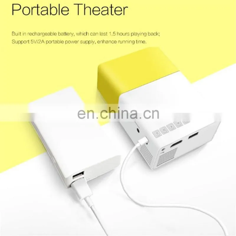 YG300 Built-in Battery Portable Mini Pocket Projector HD 1080P Mini Projector YG300 with TV Tuner Outdoor Home Cinema Theater