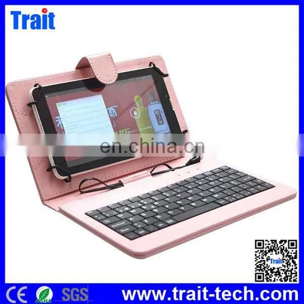 7 Inch Tablet PC Crystal Texture PU Leather Keyboard Case with Holder and Micro USB Cable,7 inch keyboard case for android table