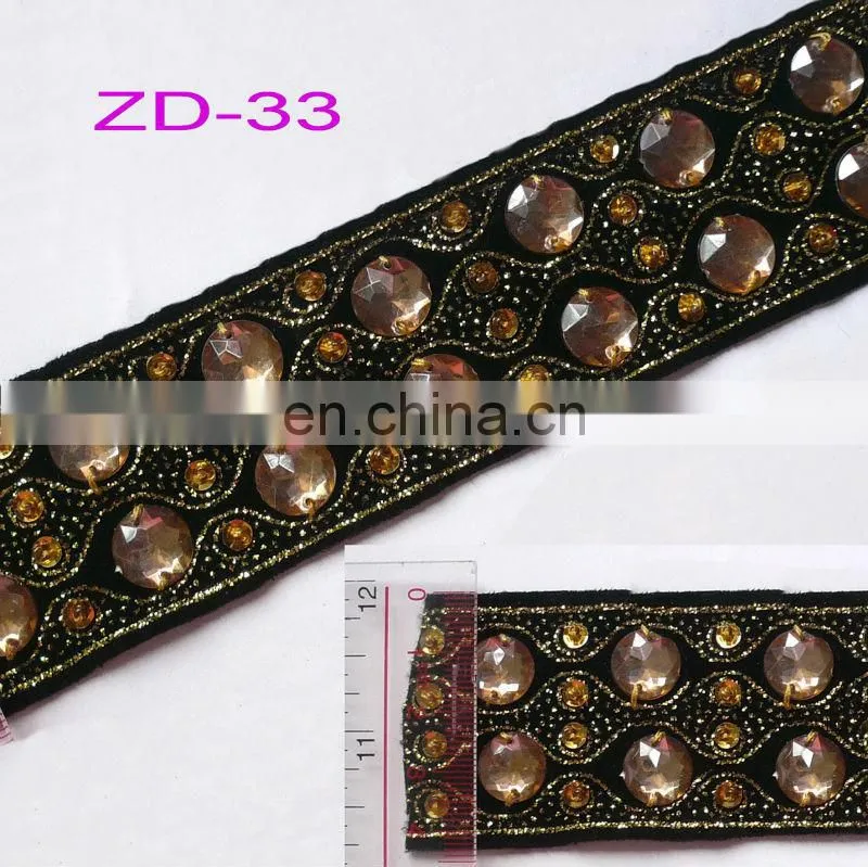 nice quality embroidered decorative sequin trimming