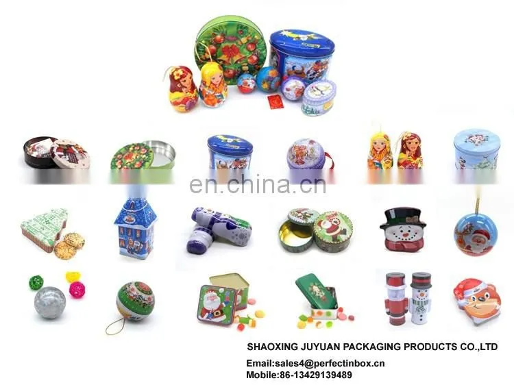 Christmas tree shaped metal chocolate packaging tin box factory