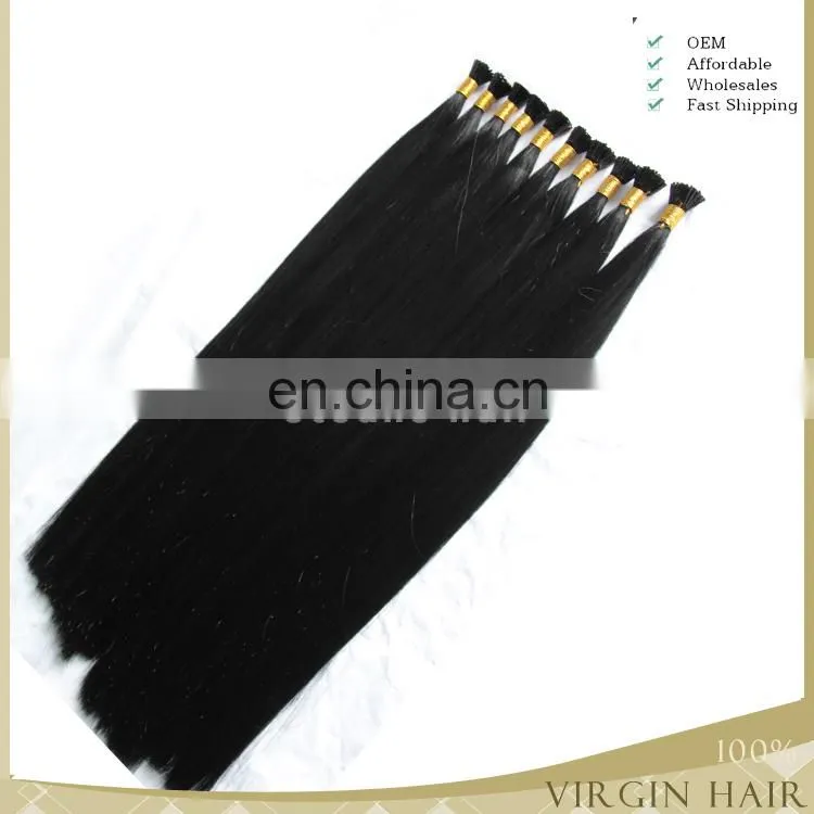 Grade 7A cheap 100% Brazilian human hair Keratin bonded hair extension I-tip hair extension