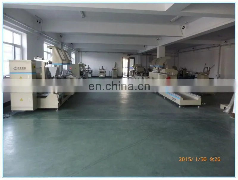 factory manufacture on exihibition aluminum profile window and door double head cutting saw aluminum window machine