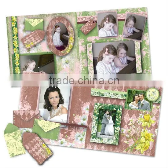DIY Craft Set Green & Brown Lovely Fabulous Flowers Scrapbook Kit