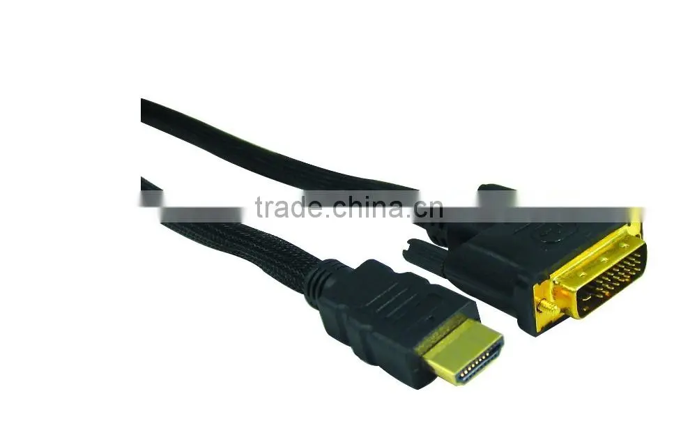 Nylon braided projector computer dual link dvi to hdmi cable