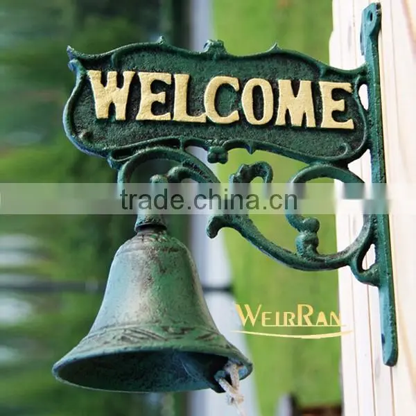 (1063) wrought Iron decorative jingle bell metal artware animal welcome doorbell