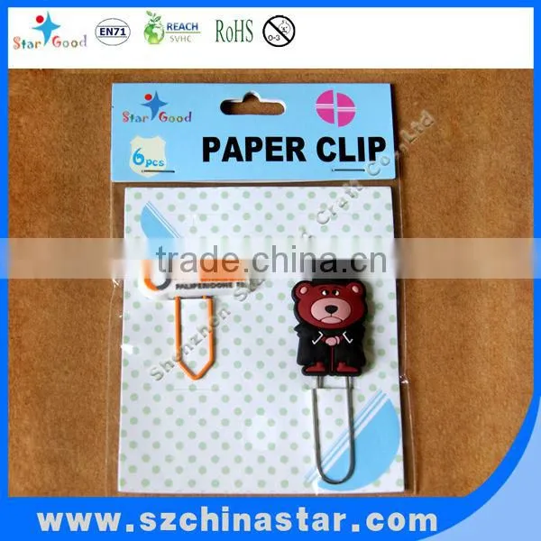 Beautiful soft PVC paper clip REACH EN71
