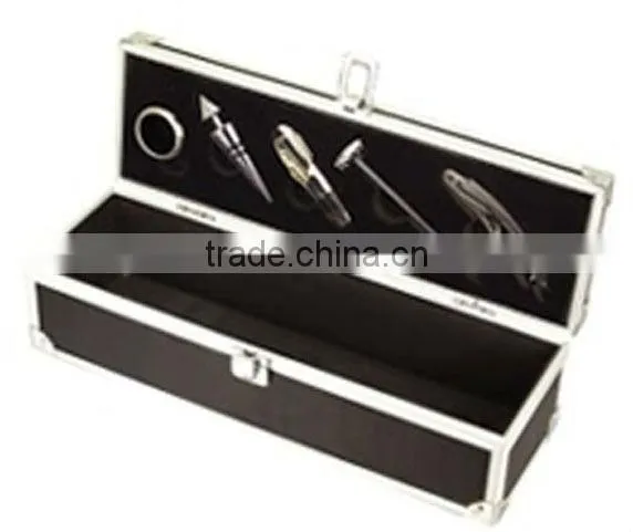 aluminum profile fireproof shell wine travel case with lock and handle