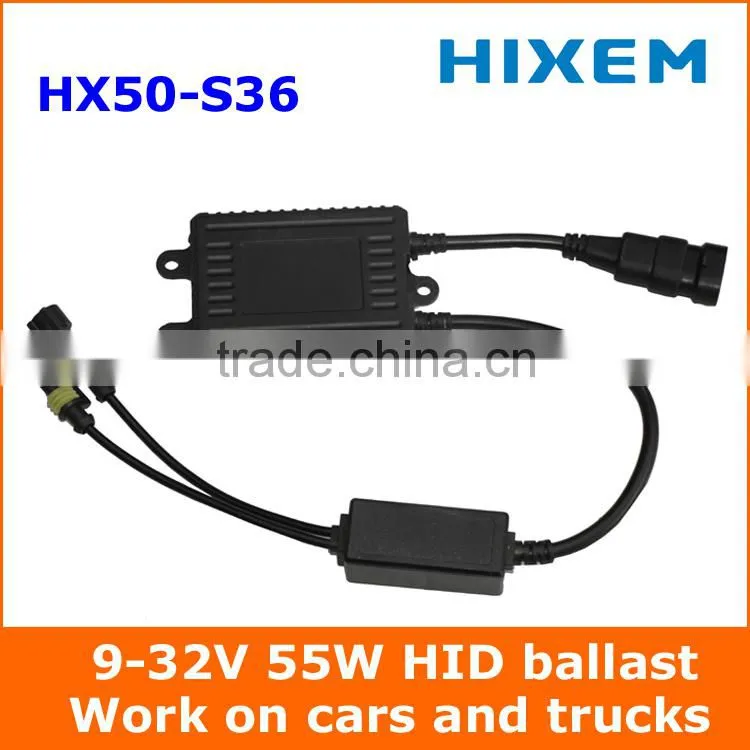 Hot selling high quality 55W HID ballast for 12V and 24V cars and trucks, less than 1% defective rate