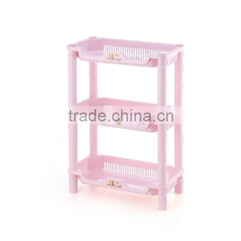 Grid design 3/4 layer multipurpose plastic storage rack kitchen holder