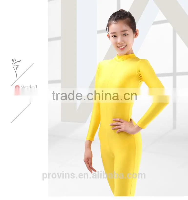 Turtle-neck Long Sleeve Ankle Length Dance Unitard, Gymnastics Unitard (UA002)