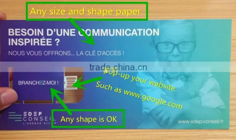 Interface Type USB 2.0 Card Style Bulk USB Flash Drive Paper USB Web key