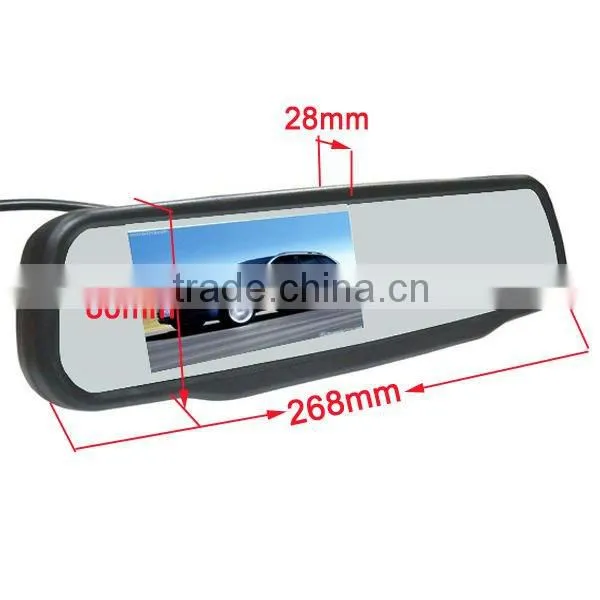 4.3inch original rear view mirror monitor,AV signal auto detect power on/off