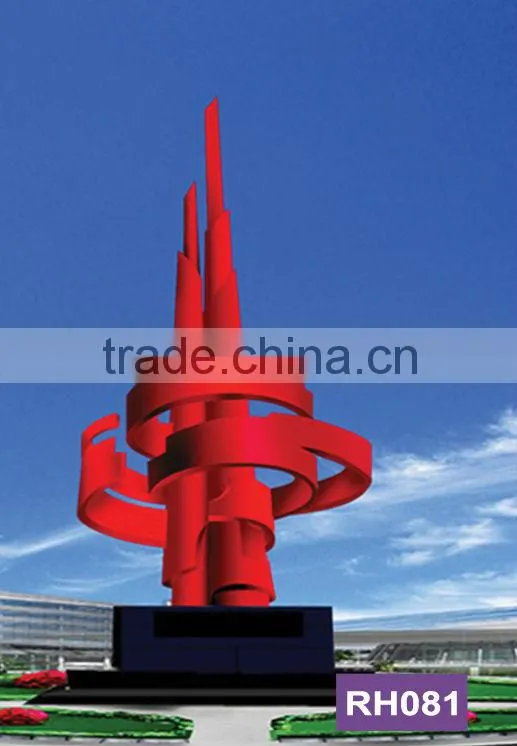 large metal red sculpture for decoration