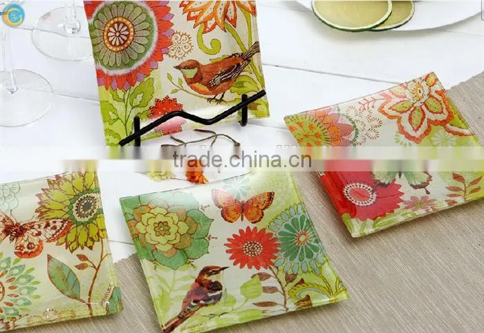 square glass candy tray charger plate dinnerware set