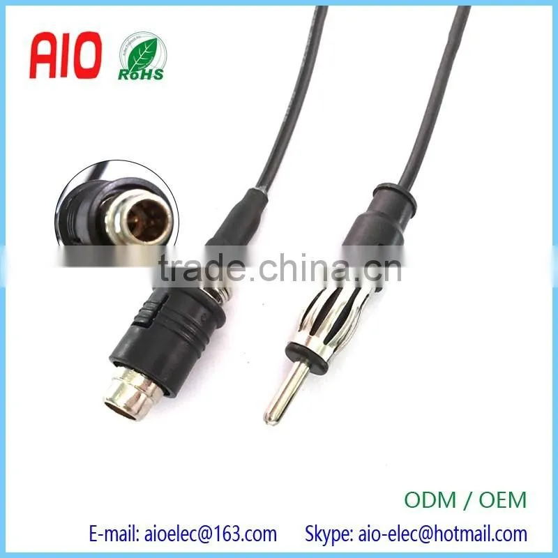 16v Din Male Plug to Raku Male plug Rast II Aerial Roof Antenna Adapter Cable for Car Pkw Kfz Vw
