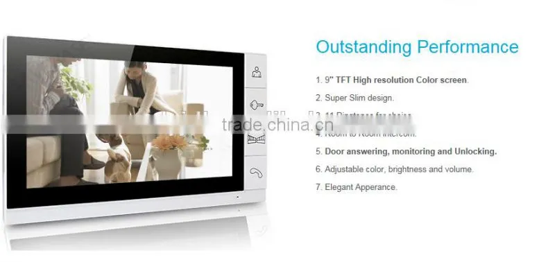 9" Video Door Phone Intercom Doorbell Security 1 Camera 2 Monitors Night Vision