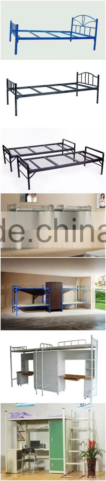 180 KGS Load Capacity metal double decker bunk bed,school domitory steel bunk bed