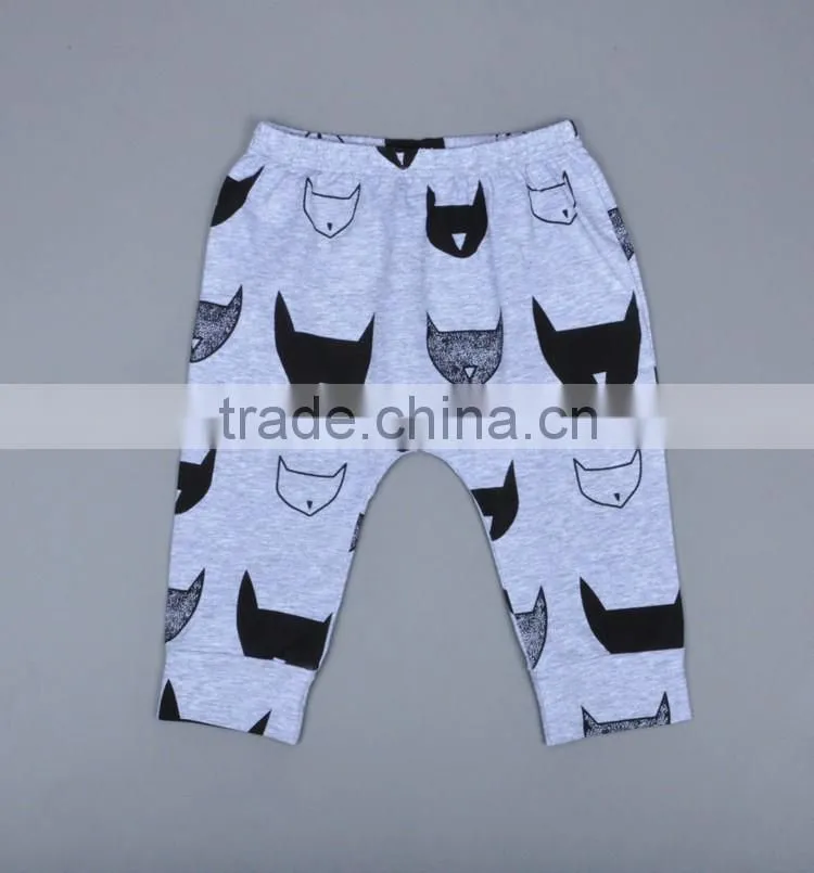 Fashion Children Casual Model Pure Cotton Printed Trousers Summer Baby Kids Clothes