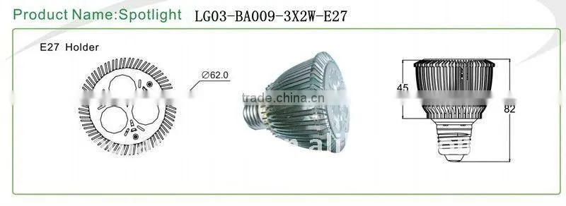 6W led indoor spotlight