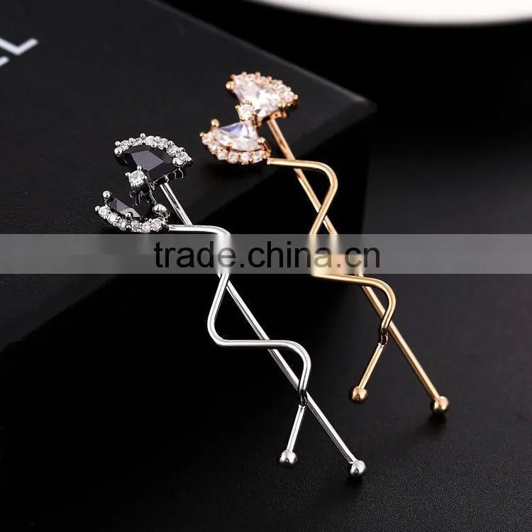 Elegant Fashion Bowknot Zircon Barrette Lady Classic Crystal Hair Lasting Shine