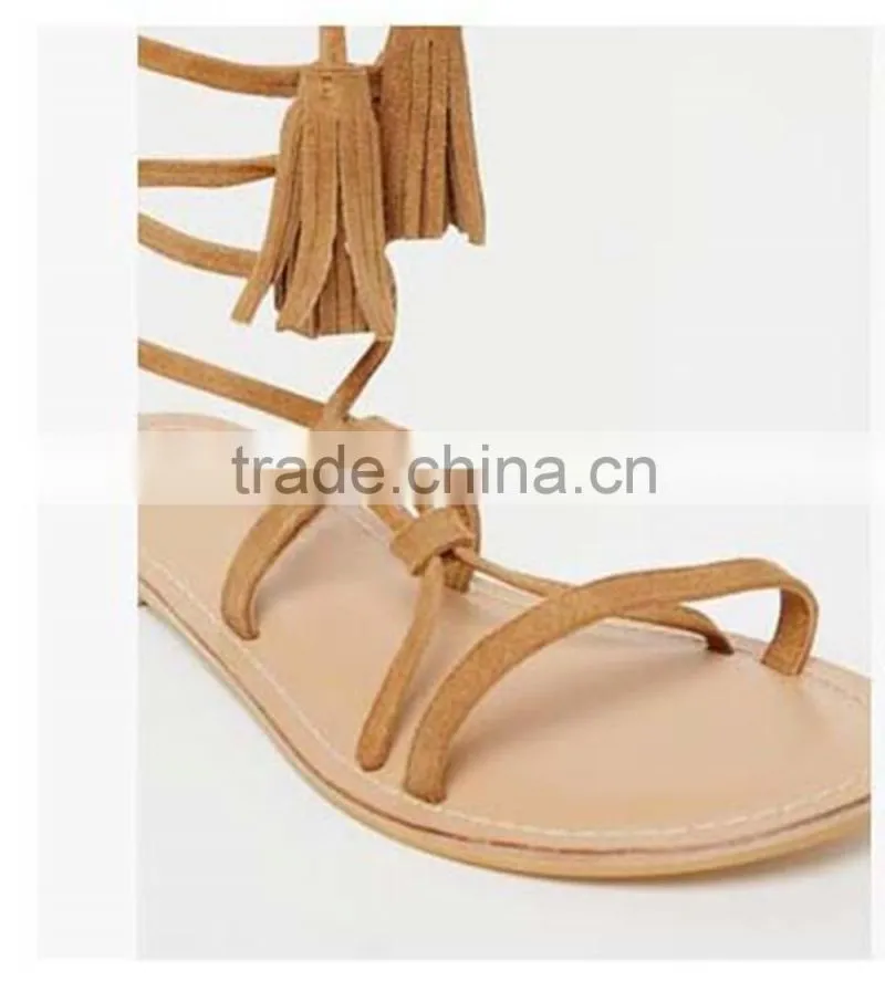Italy Leather Shoes Women Fancy Flat Lady Simlpe Sandal Strap
