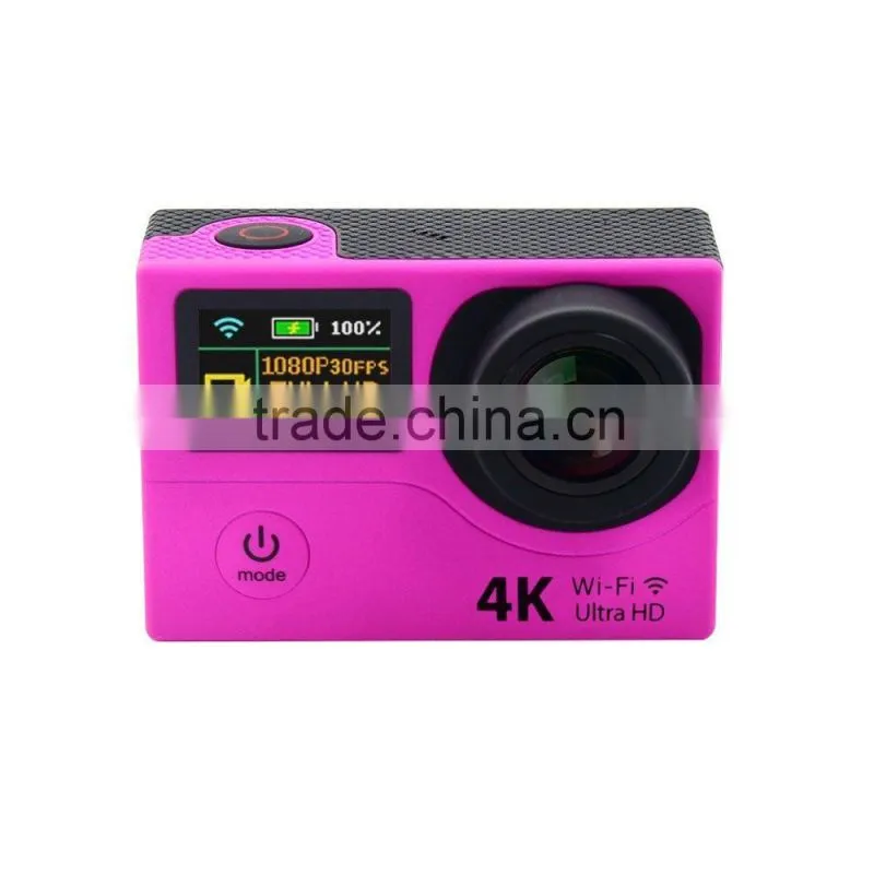 New 2016 Ultra HD 4K WIFI Sport Action Camera with remote control Dual Screen 2" LCD Waterproof 170 Helmet Camcorder DV DVR