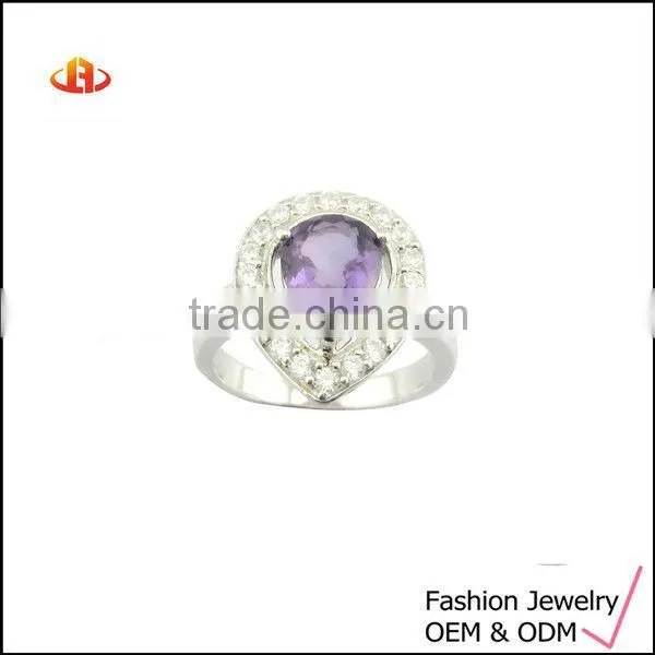 Women's Rhodium Plated Silver CZ Ring